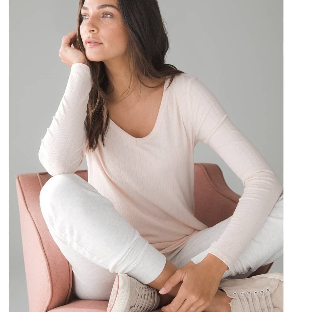 Soma WKND Ribbed Knit V-Neck Top Sz. L
